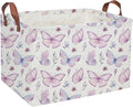 Rectangular Kids Baskets Butterfly Basket Kids Storage Bins Girls Basket Cute Storage Bin Organizer Box Room Decor for Home(Flower Butterfly)