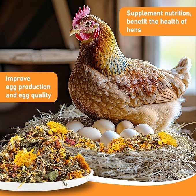 MAQIHAN 30oz Chicken Nesting Herbs - Dried Herb for Layer Feed,Coop and Run Insulation,Roosting Bars, Box Pads,Supplies for Laying Hens & Chicks,Vacuum Packed Bedding for Winter