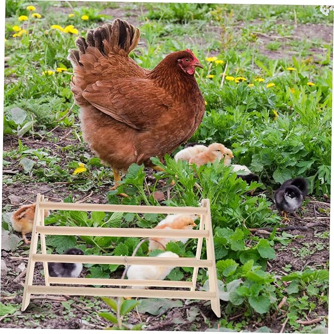Toyvian Wood Chicken Perch Stand for Poultry Enrichment Natural Wood Chick Roosting Bar Easy to Clean Chicken Coop Accessories for Chicks and Hens