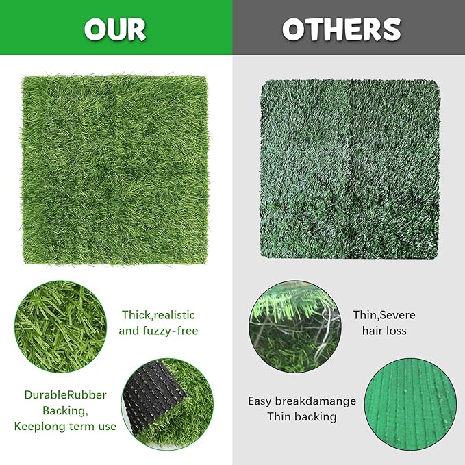 12 Pack Chicken Nesting Box Pads - 12"x12"x1" Washable Artificial Grass Liners for Chicken Coop, Laying Hens, Pet Garden (Indoor/Outdoor Use) (12)