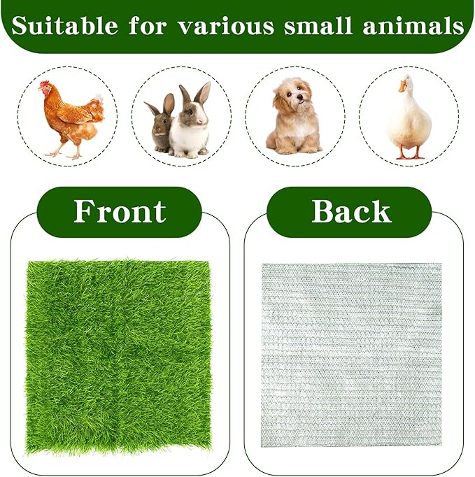 Chicken Nesting Pads Set 12×12"-Washable Artificial Grass Nesting Pads-for Chicken Coopsfor Chicken Coop and Pet Garden Lawn Indoor Outdoor (10 Pack)
