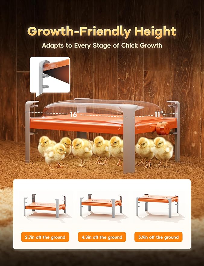 chickcozy Smart Chicken Coop Heater, Adaptable to Timer and Temp Controllers, Chicken Coop Heater for Winter, 200W