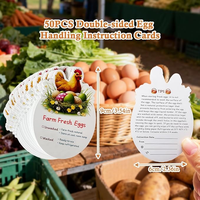 Purple Reusable Egg Cartons, 20 Pack Half Dozen Paper Pulp Containers with 50 Handling Instruction Cards, Perfect for Farm Fresh Chicken Eggs Storage