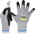DEX FIT Level 5 Cut Resistant Gloves Cru553, 3D-Comfort Fit, Firm Grip, Thin & Lightweight, Touch-Screen Compatible, Durable, Breathable & Cool, Machine Washable; Grey L (9) 1 Pair