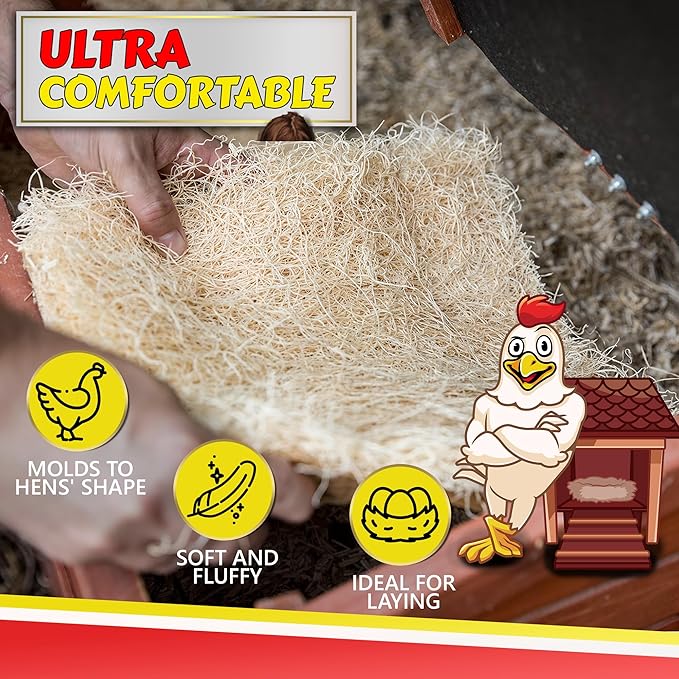 My Favorite Chicken Nesting Box Pads for Chickens - Accessories for Hens, Chicken Coops and Laying Eggs - Square Liners Fit in Your Coop - Natural Fiber Material Bedding Mats
