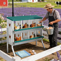 Chicken Nesting Boxes for Chicken Coop Wall-Mountable Chicken Laying Boxes Easy Egg Collection with Ventilated Design, Weatherproof Galvanized Steel Metal Roosting Boxes