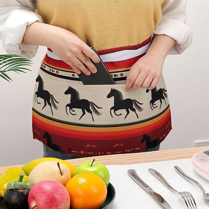 Unisex Half Waiter Waist Short Apron Waterproof Chef Works Waitress Aprons