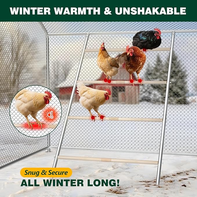 Chicken Perch Roosting Bars for Coop Farm Chicken Toys Roost Ladder for Backyard Poultry (58.2" L x 32" W)