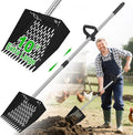 2-in-1 Chicken Poop Scooper & Rake - Adjustable Chicken Coop Scoop with Handle（39、53、67 in），Stainless Steel Shovel Head- Litter Scooper Sand & Sifting Shovel for Chicken Coops