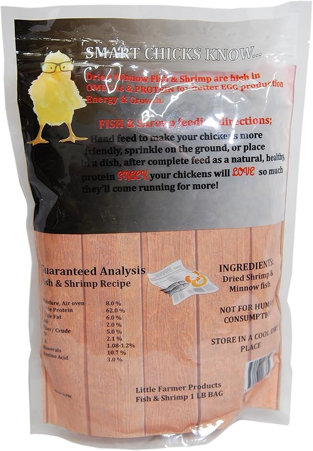 Fish & Shrimp | Dried River Shrimp & Minnow Fish | Omega 3, Calcium, Protein Packed | Premium Poultry Chicken Duck Treat (1)