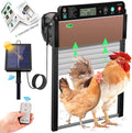 Automatic Chicken Coop Door Solar Powered, Anti-Trap Chicken Door with LCD Screen, Light Sensor, Timer, Remote Control, Anti-Pinch Design,for Chicken, Duck, Goose Farms