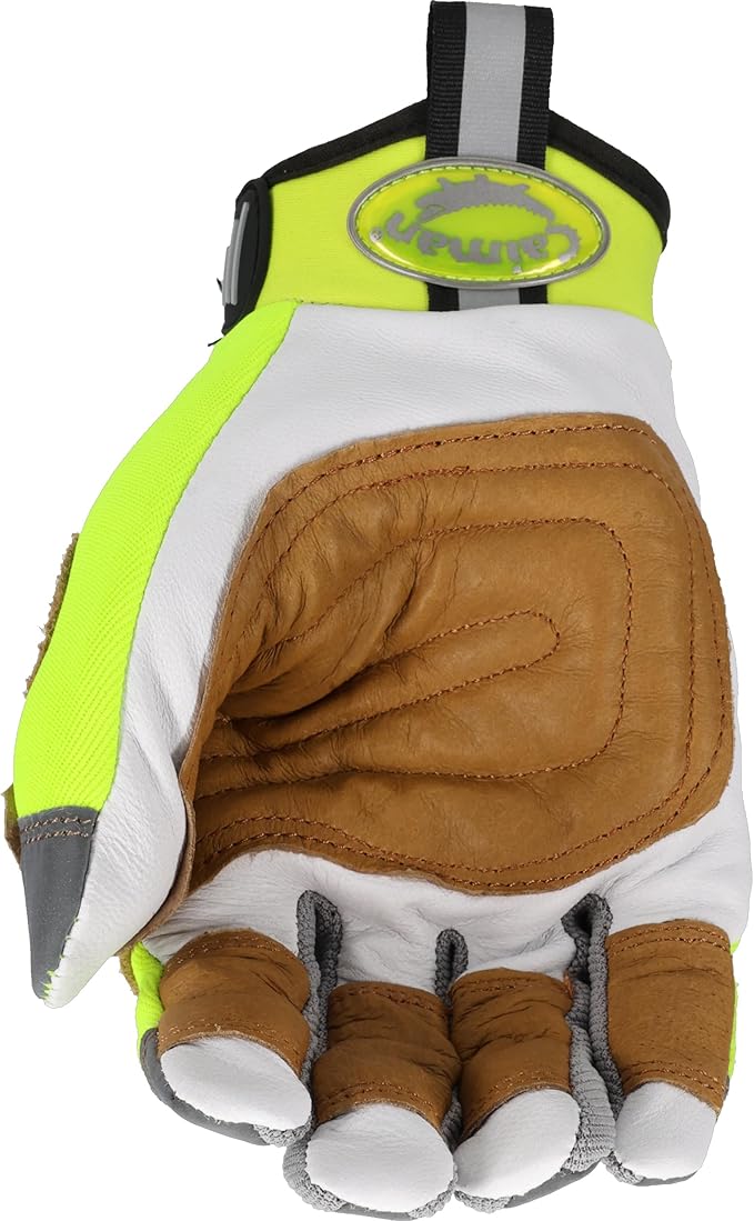 Caiman MAG, Multi-Activity Glove with Goat Grain Leather Patch Palm, Hi-Vis AirMesh Back, Pinch'd-Tip Fingers, Neoprene Knuckle, Hi-Vis Yellow/Gold, Medium (2984-4)