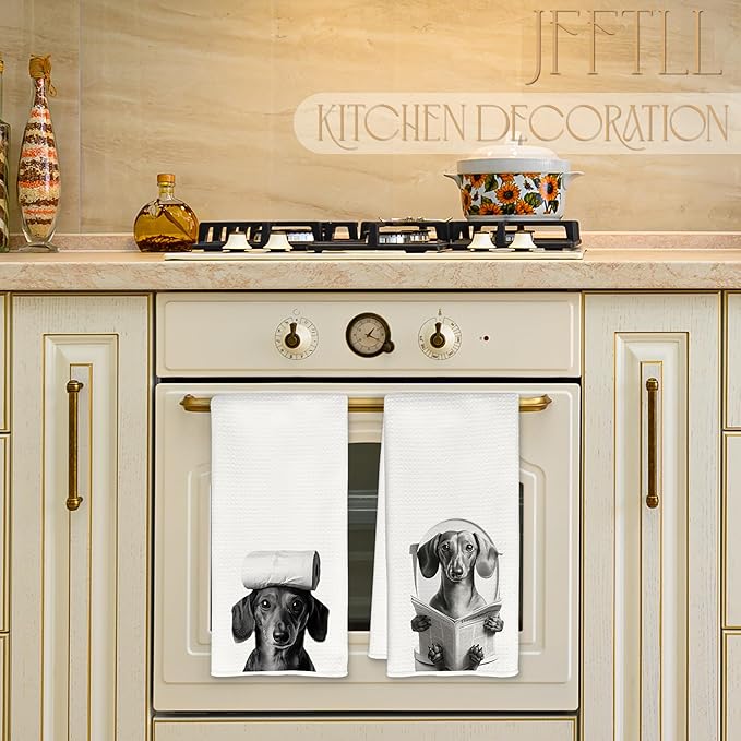 Dachshund Gifts Bathroom Hand Towels, Weiner Dog Gifts for Women Hand Towels for Bathroom, Gifts for Dachshund Lovers, Weiner Dog Decor, 16x24 Inch Set of 2