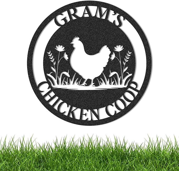 Personalized Chicken Coop Signs, Outdoor Chicken Coop Decor, Vintage Farmhouse Wall Decor, Custom Metal Name Sign for Farm Yard Garden Home, Gifts for Chicken Lovers Color10