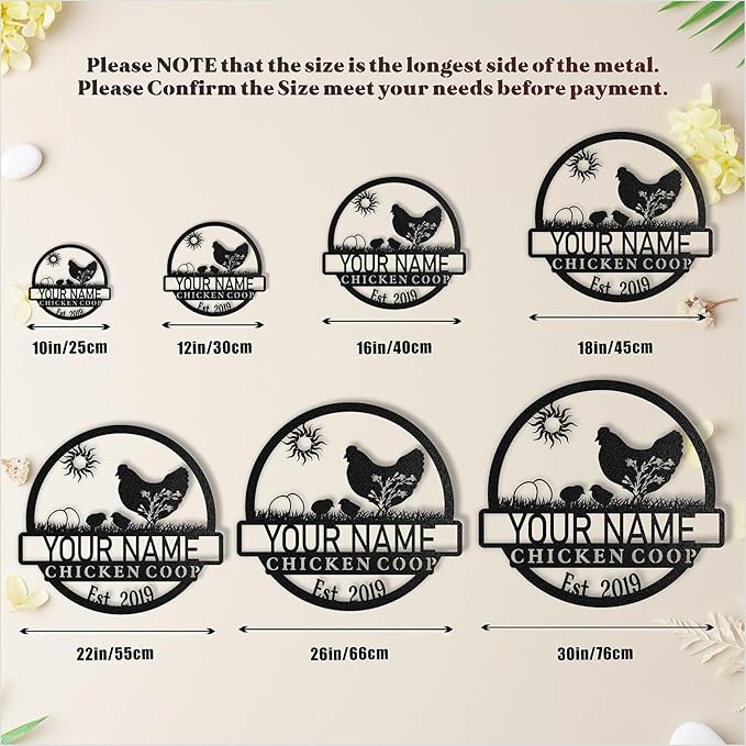 Custom Chicken Coop Signs, Personalized Funny Chicken Coop Signs, Custom Metal Farm Signs for Outdoor, Chick Hen House Sign Funny Farmhouse Outside Wall Decor Gift