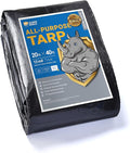 GUARD SHIELD Black Tarps Heavy Duty Plus+ Waterproof 20x40 Feet, 12mil Large Tarp with Reinforced Grommets, Outdoor Cover for Roof, Car, Boat, Truck and Ground Pool