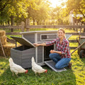 Large Outdoor Wooden Chicken Coop with Dual-Side Nesting Boxes - Weatherproof Design, Predator-Proof Latches, Superior Ventilation & Free-Range Access for Poultry