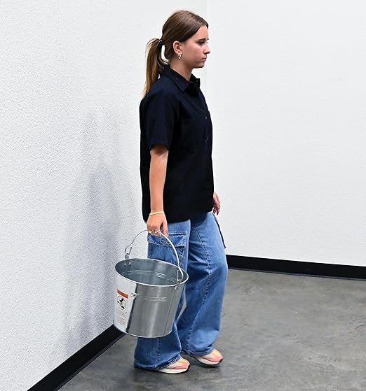 Vestil BKT-GAL-325 Galvanized Steel Bucket, 9-13/16" Depth, 3.25 gallon, 28 pound Capacity, Silver