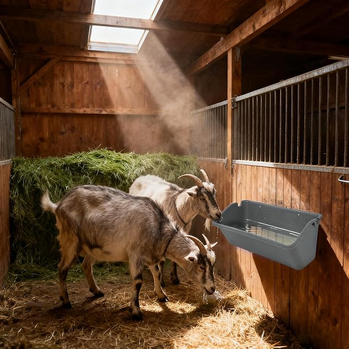 12 Pcs 5 Quart Hanging Chicken Feeders with Metal Clips Duck Water Trough Goat Feeder Bucket Container Chicken Waterer for Fence Deer Horse Pig Turkeys Goose Poultry Livestock Supplies