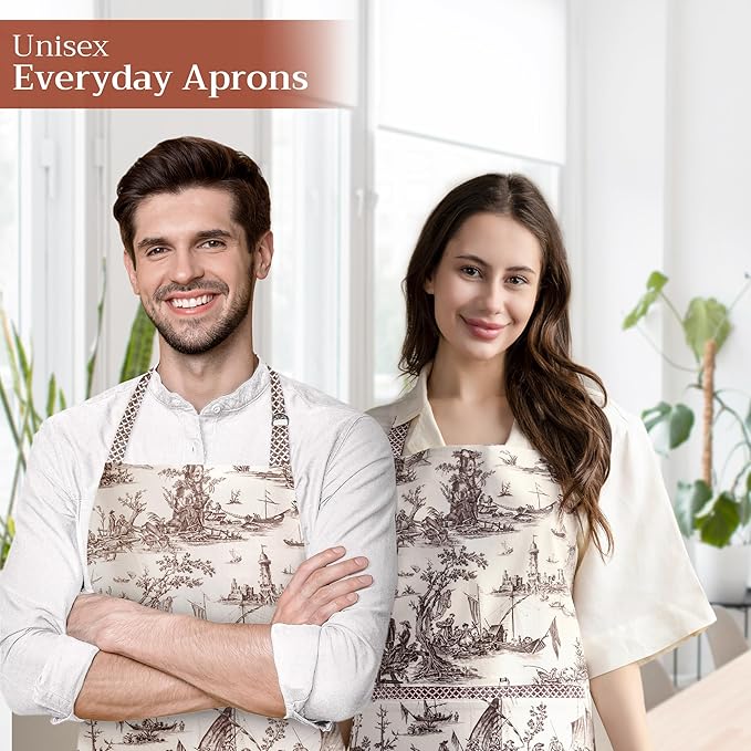 Maison d' Hermine 100% Cotton Apron for women with Pocket Kitchen Chef Apron for Men Cooking Easter Decorations