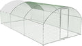 Large Metal Chicken Coop, Walk-in Poultry Cage, Chicken Run Pen House with Waterproof & Anti-Ultraviolet Cover Chicken Coop Run with Lockable Doors for Outdoor and Backyard 9.8 x 19.7X 6.6ft