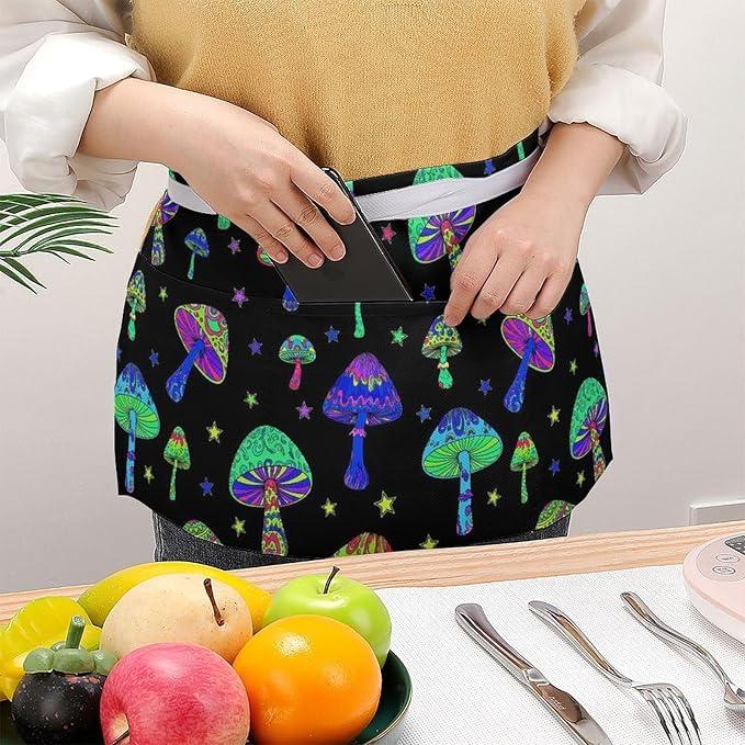 Server Waitress Waist Apron Cooking Kitchen Restaurant Aprons for Women Men