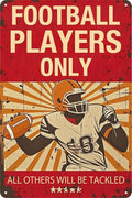 Football Room Decor For Boys Football Gifts For Boy 8-12 Football Wall Art Football Metal Tin Sign Cool Stuff For Your Room Football Players Only Signs Football Posters For Boys Bedroom Football Dorm Accessories Sporty Style Decorative Items Football S...