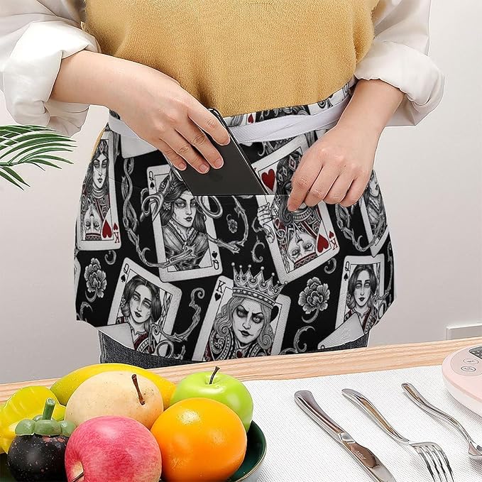 Short 3 Pockets Waist Waiter Waitress Half Apron Waterproof Chef Aprons