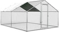 ORANLAND Large Metal Chicken Coop, Spire Chicken Runs for Yard with Cover, Walk in Chicken Coop with Security Lock and Waterproof Cover for Outdoor Farm Use