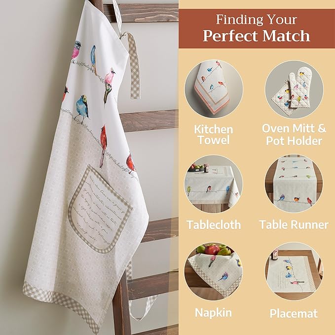 Maison d' Hermine 100% Cotton Apron for women with Pocket Kitchen Chef Apron for Men Cooking Easter Decorations