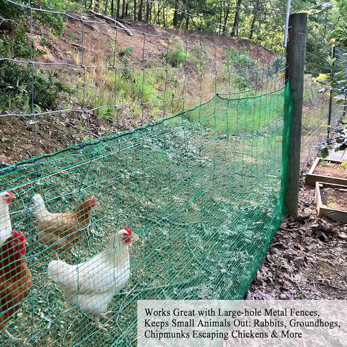 Plastic Garden Fence 4x100 FT Deer Fence Netting, Temporary Mesh Fencing Animal Barrier for Deer, Chicken, Poultry, Pet, Wildlife, Garden Bird Netting for Plant Fruit Tree Vegetable Protection