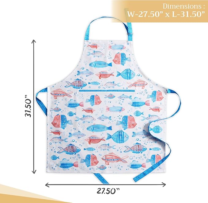 Maison d' Hermine 100% Cotton Apron for women with Pocket Kitchen Chef Apron for Men Cooking Easter Decorations