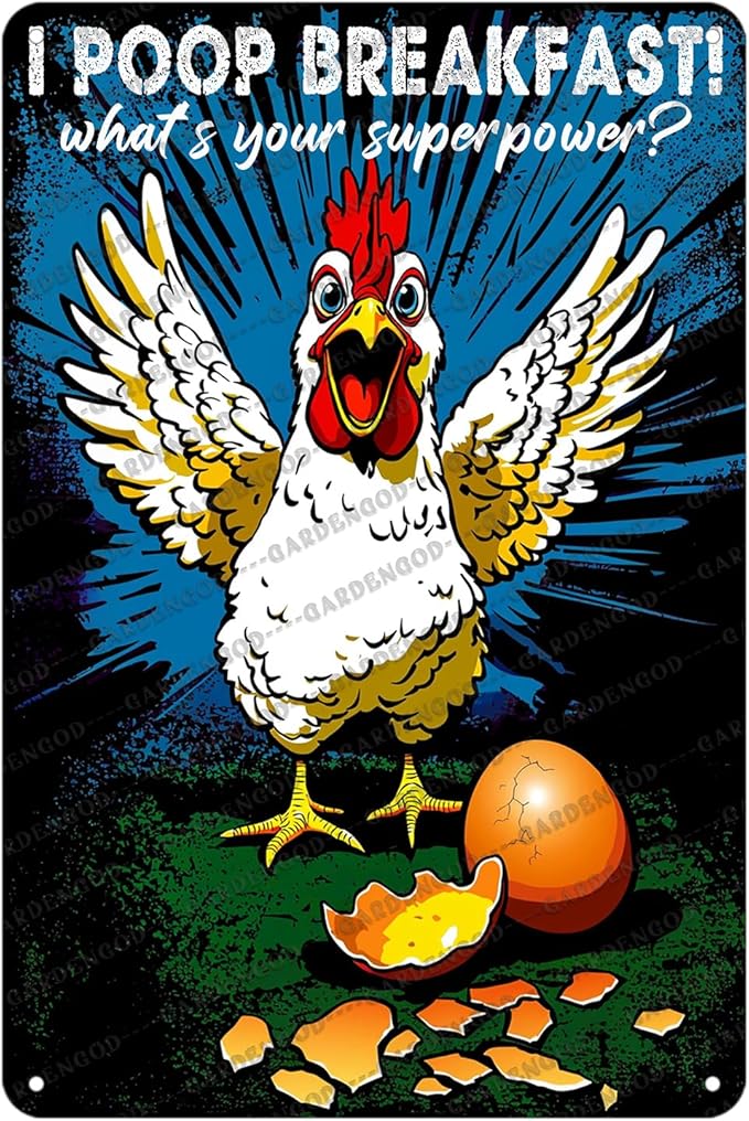Funny Chicken Decorations For Kitchen Chicken Tin Sign Chicken Gifts 12x8 Inch