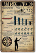 Vintage Darts Knowledge Metal Tin Sign Dart Board Accessories Holder Wall Mount Dart Throw Line Poster Metal Tin Signs 8x12 Inch