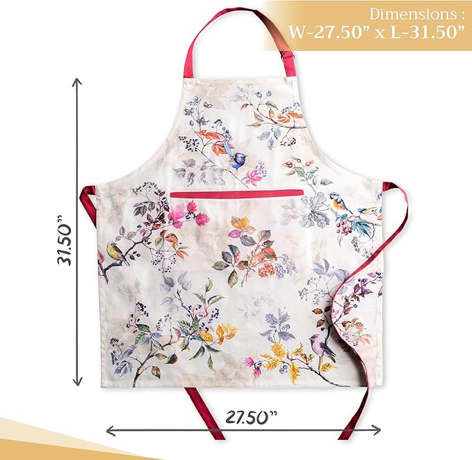 Maison d' Hermine 100% Cotton Apron for women with Pocket Kitchen Chef Apron for Men Cooking Easter Decorations