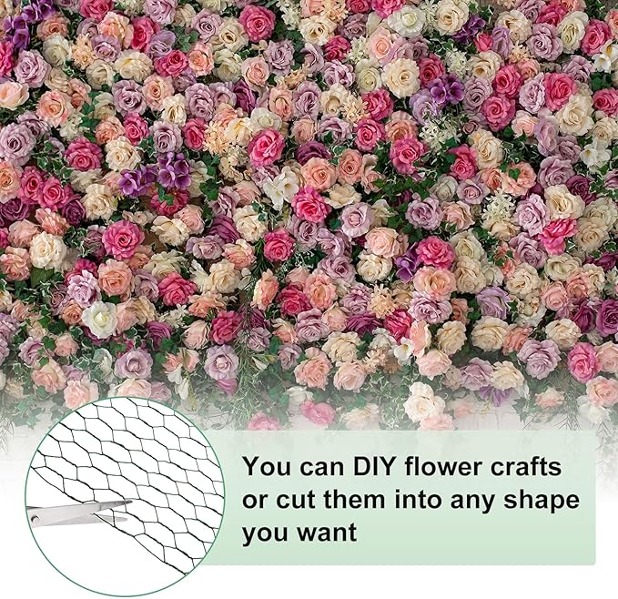 Chicken Wire for Floral Arrangements, 14 x 157 in Galvanized Iron Hexagonal PVC Coated for Crafts/Poultry/Garden, Chicken Wire Netting Fence Mesh [Green]
