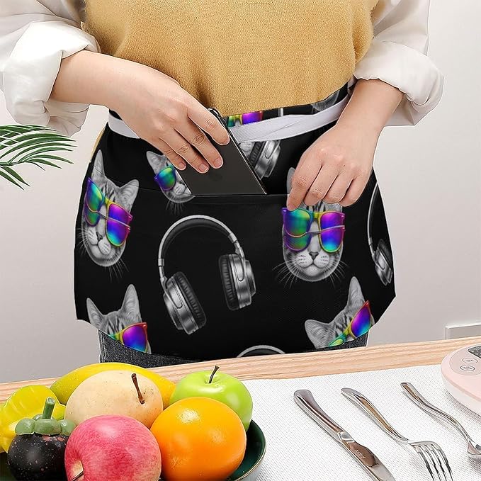Unisex Half Waiter Waist Short Apron Waterproof Chef Works Waitress Aprons