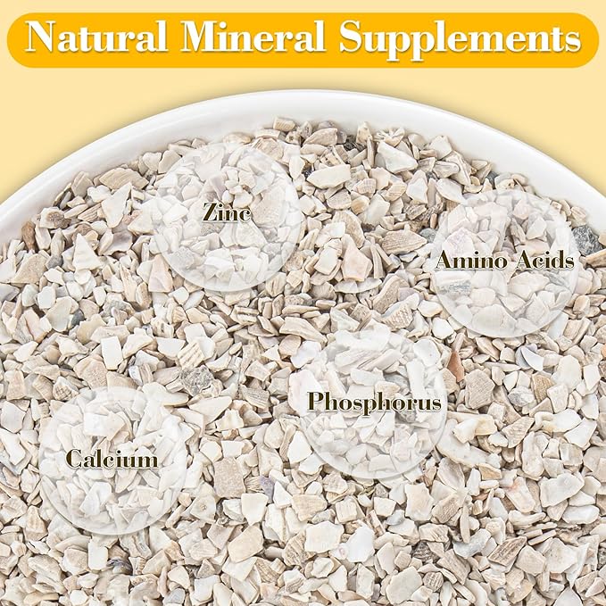 Crushed Oyster Shell for Chickens – 15oz Natural Calcium Supplement for Laying Hens, Backyard Flocks & Poultry, Supports Eggshell Quality for Chickens, Ducks and Quail
