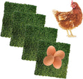 PINVNBY 4 Pcs Chicken Nesting Box Pads,12"x12" Washable Artificial Grass Rug Carpet Fake Grass Synthetic Turf Mat for Chicken Coop Pet Garden Lawn Indoor Outdoor