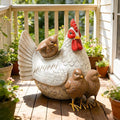 Teaeeno Chicken Statues Garden Decor,Funny Garden Chicken Outdoor Statue Decorative,Chicken Farm Animals Decor,Funny Yard Patio Art Decoration Ornament,Animal Statue Table Ornament,Rooster Statue