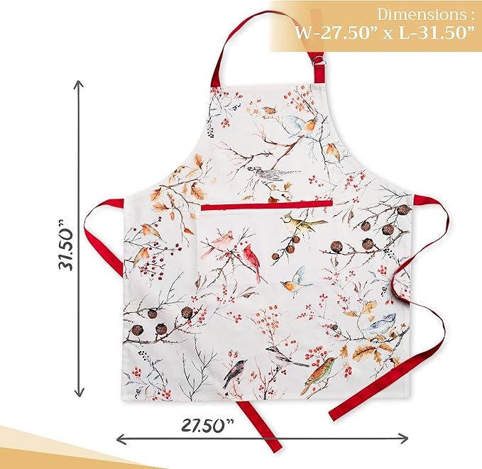 Maison d' Hermine 100% Cotton Apron for women with Pocket Kitchen Chef Apron for Men Cooking Easter Decorations