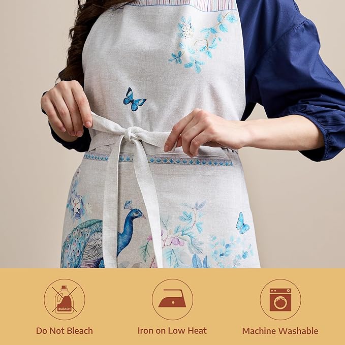 Maison d' Hermine 100% Cotton Apron for women with Pocket Kitchen Chef Apron for Men Cooking Easter Decorations