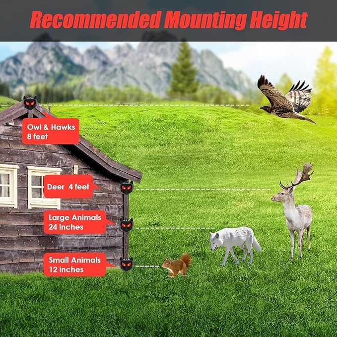 Solar Nocturnal Animal Repeller Outdoor 4 Pack, Predator Eyes Animal Deterrent Lights for Raccoon Coyote Skunk Deer Fox Control, Waterproof Repellent Device for Chicken Coop Yard Outdoor