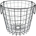 DII Metal Wire Mesh Stackable Utility Storage Bin, Small Round, 12x12x10", Black