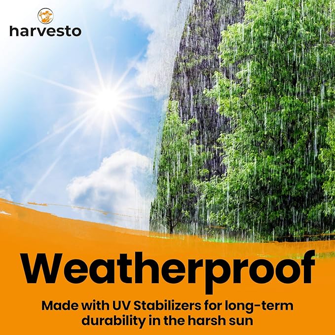 Harvesto Heavy Duty Bird Netting for Chicken Coops & Runs | Tree & Garden Netting Mesh 1-1/2" | Keep Hawks, Birds & Predators Away | Bird Netting for Blueberry Bushes, Vegetables & Fruit (25' x 100')