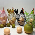 Chicken Wire Egg Basket Egg Holder Farmhouse Rustic Vintage Rooster Decor Chicken Shaped Egg Basket Fruit Storage Wire Basket For Collecting And Countertop Storing Egg (Green)
