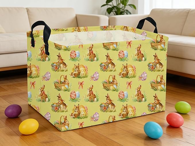 Rectangle Easter Baskets Kids Baskets Cute Storage Bin Organizer Box for Room Decor Gift Basket