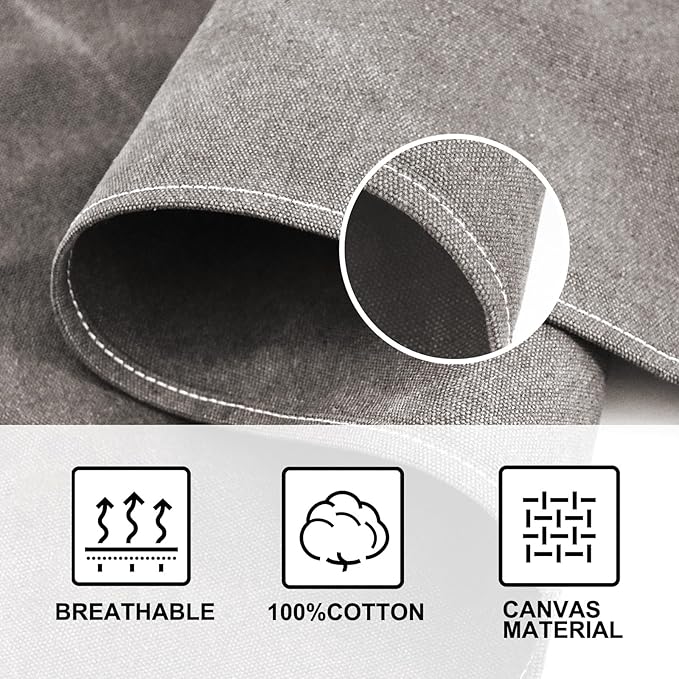 Chef Apron for Men Women Canvas Aprons with 3 Pockets Cross Back Resistant Work Apron for Cooking