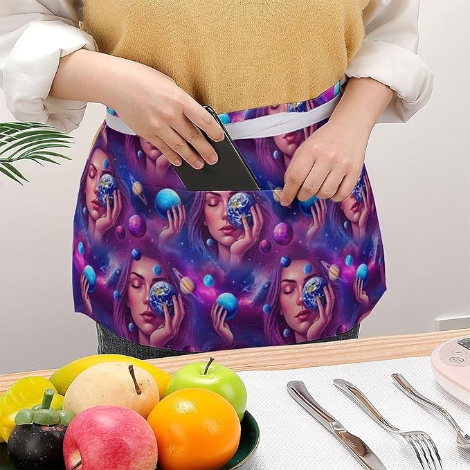Server Waitress Waist Apron Cooking Kitchen Restaurant Aprons for Women Men