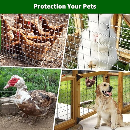 19 Gauge Hardware Cloth 1/2 Inch 48x100 Ft – Vinyl Coated Galvanized Steel Mesh | Silver Chicken Wire Fence for Garden, Poultry Netting, Rat Wire & Snake/Tree Guard，Silver